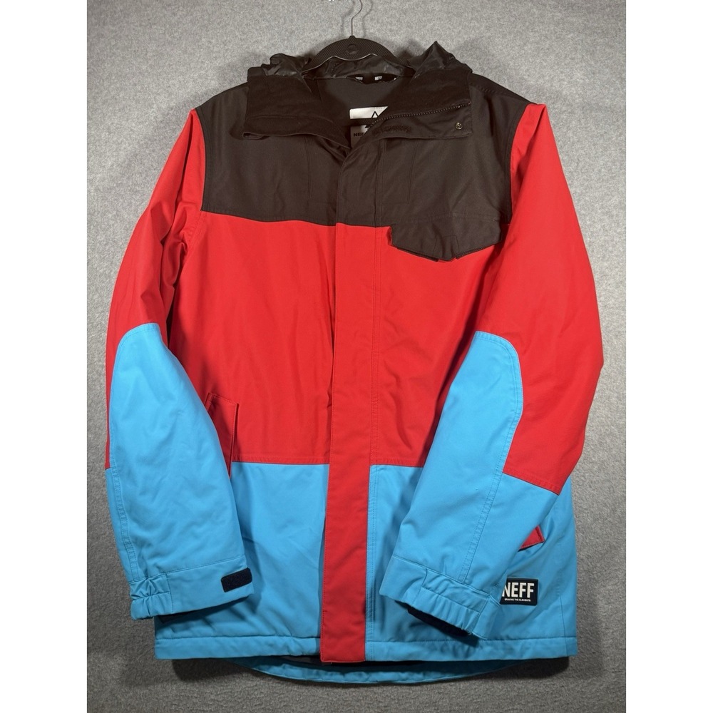 NEFF Company Ski Snowboard Jacket Size M Red Blue Black